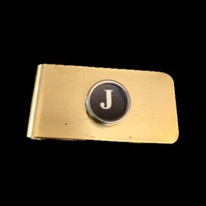J vintage typewriter key money clip